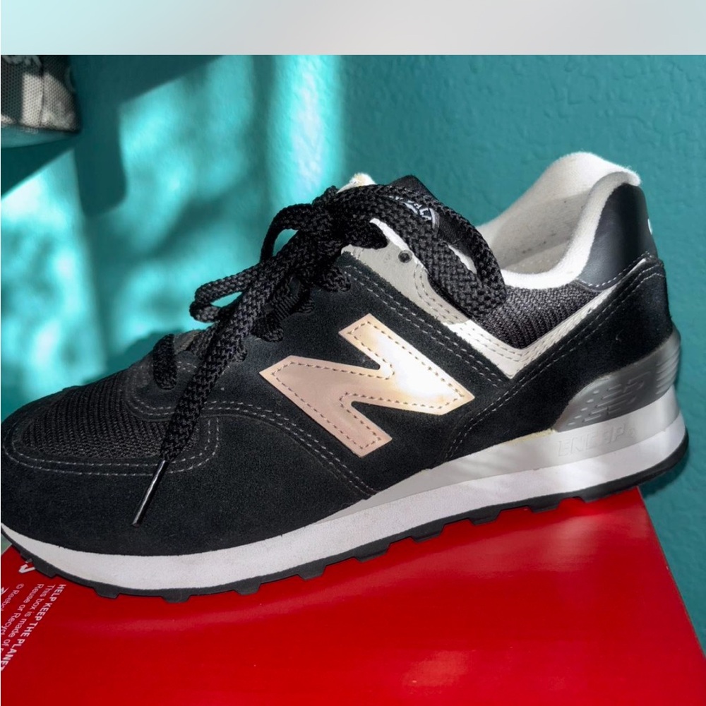 New Balance Women's Black and White Sneakers